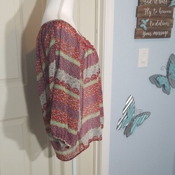 💸3/12$-Love Squared, Boho Top, Size Large - Picture 4 of 7